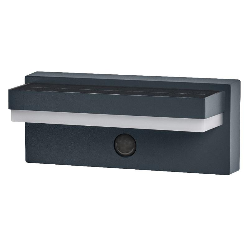 OSRAM ENDURA Style Solar + USB Robust Sensor Wandleuchte IP54 Dunkelgrau