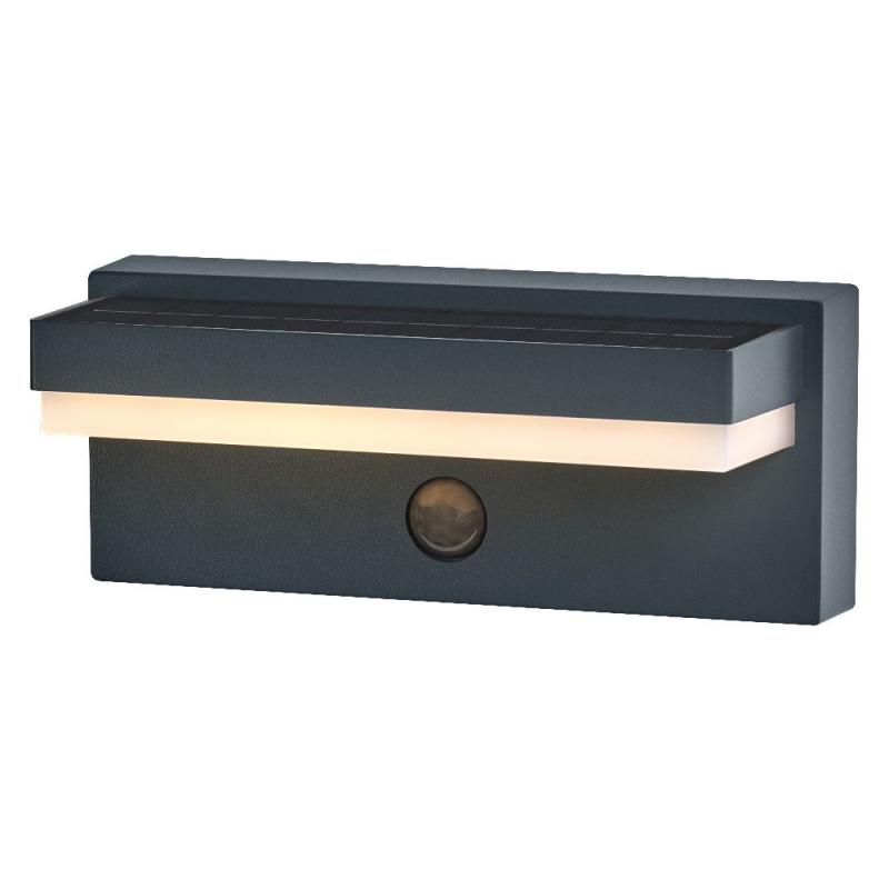 OSRAM ENDURA Style Solar + USB Robust Sensor Wandleuchte IP54 Dunkelgrau