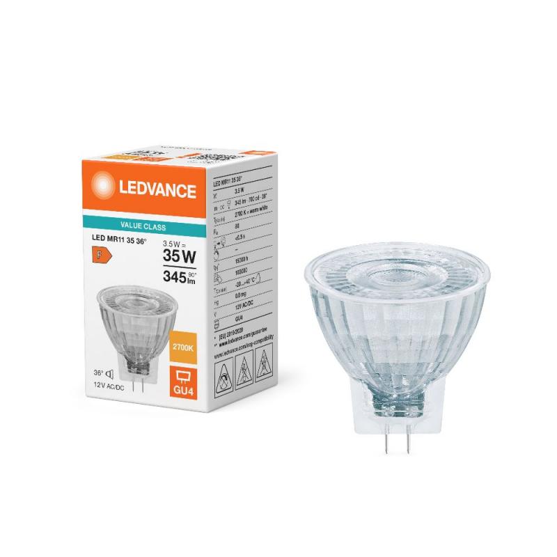 Ledvance GU4 MR11 36° 4,2W wie 35W warmweißer LED-Reflektor 2700K 12V