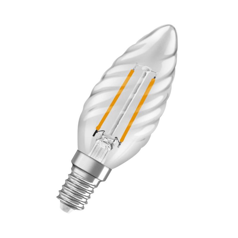 OSRAM E14 LED Superstar Classic BW 25 FILAMENT gedrehte Kerzen Lampe klar dimmbar 1,8W wie 25W warmweißes Licht
