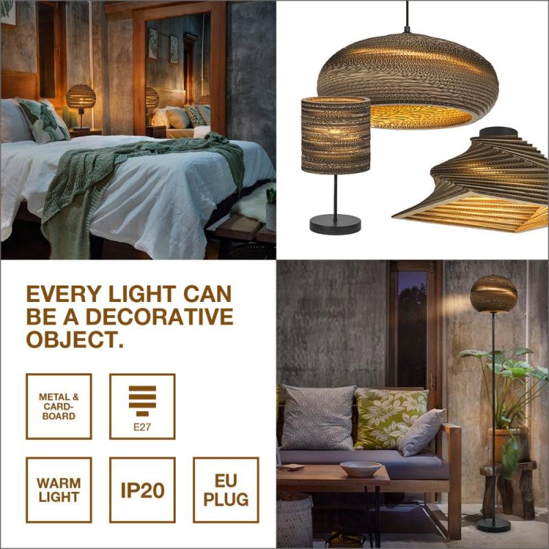 OSRAM Deckenleuchte Decor Cardboard Oval 3-flammig braun, aus Wellpappe