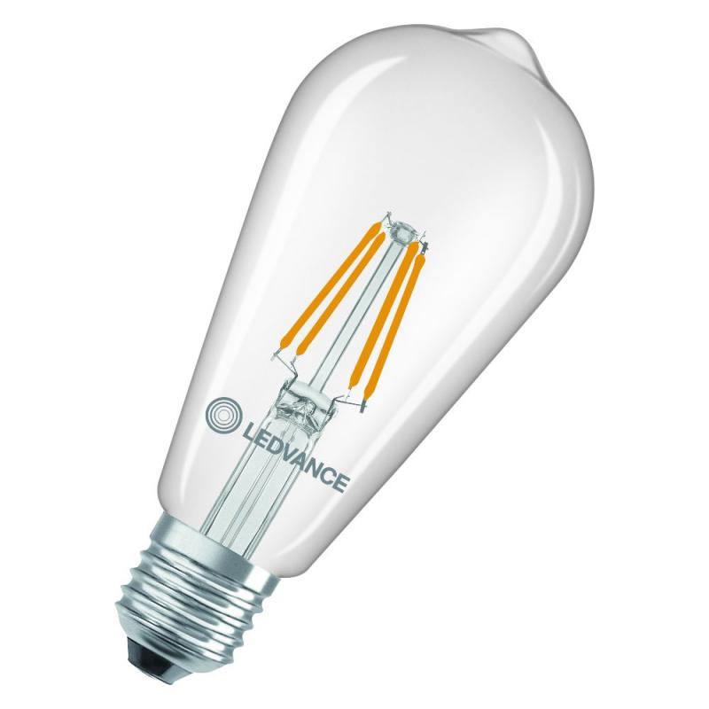 Ledvance E27 LED Kolbenlampe Filament Classic Edison klar 3,4W wie 40W 2700K warmweißes Licht