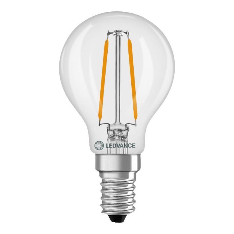 Ledvance E14 LED Classic P 25 Filament Lampe klar 1,8W wie 25W 2700K warmweißes Licht