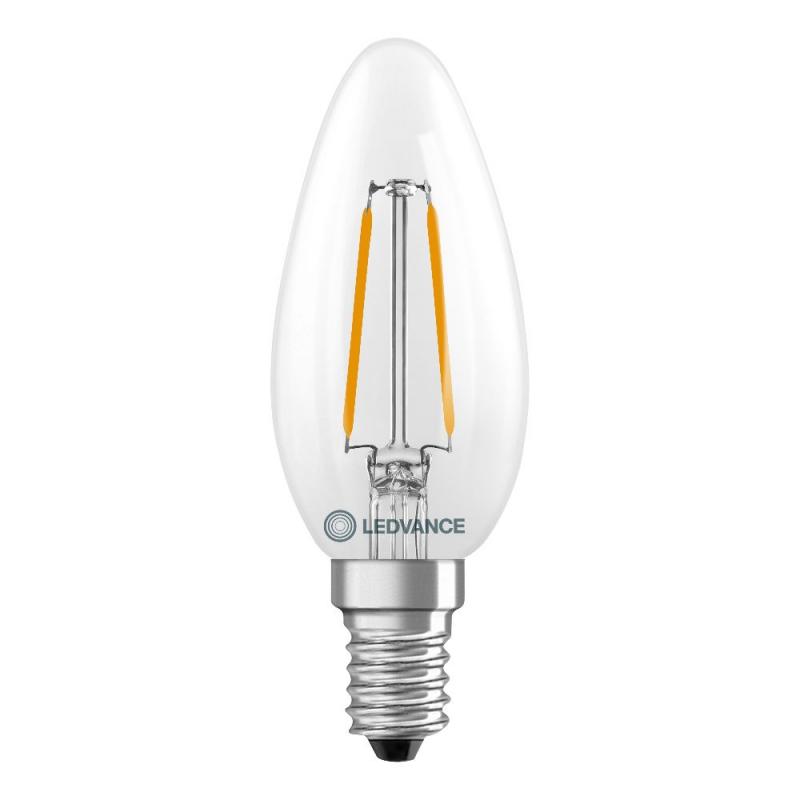 Ledvance E14 LED Kerzenlampe Classic B 25 Filament 1,8W wie 25W 2700 K warmweißes Licht