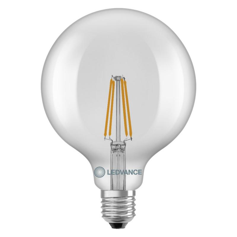 Ledvance E27 LED Filament Kugellampe Globe125 Classic klar 5,9W wie 60W 2700K warmweißes Licht