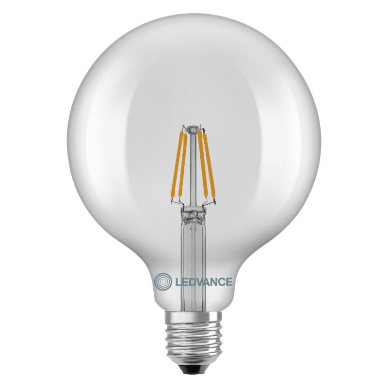 Ledvance E27 LED Filament Kugellampe Classic Globe 125 klar 3,4W wie 40W 2700K warmweißes Licht