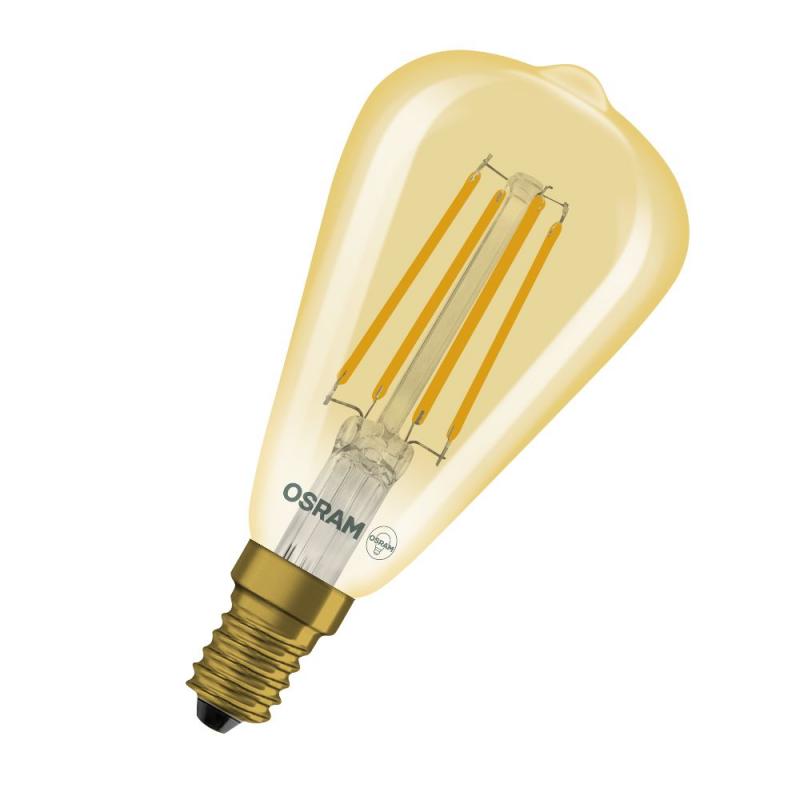 Osram E14 LED Vintage 1906 Edison Filament Lampe dimmbar 4,8W wie 32W 2200K extra warmweiß Bernsteinfarbe