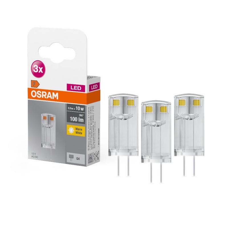 3er Pack OSRAM G4-Sockel LED PIN / Stift sehr sparsam 0,9W wie 10W warmweißes Licht