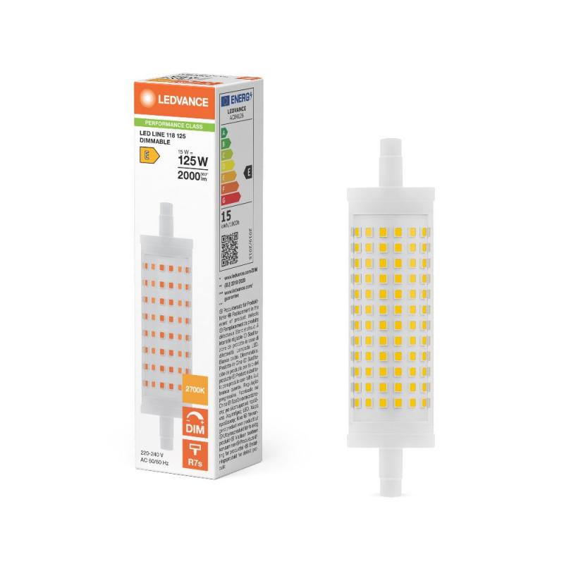Leistungsstarke Ledvance R7s LED Stablampe 118mm dimmbar 15W wie 125W 2700K warmweißes Licht