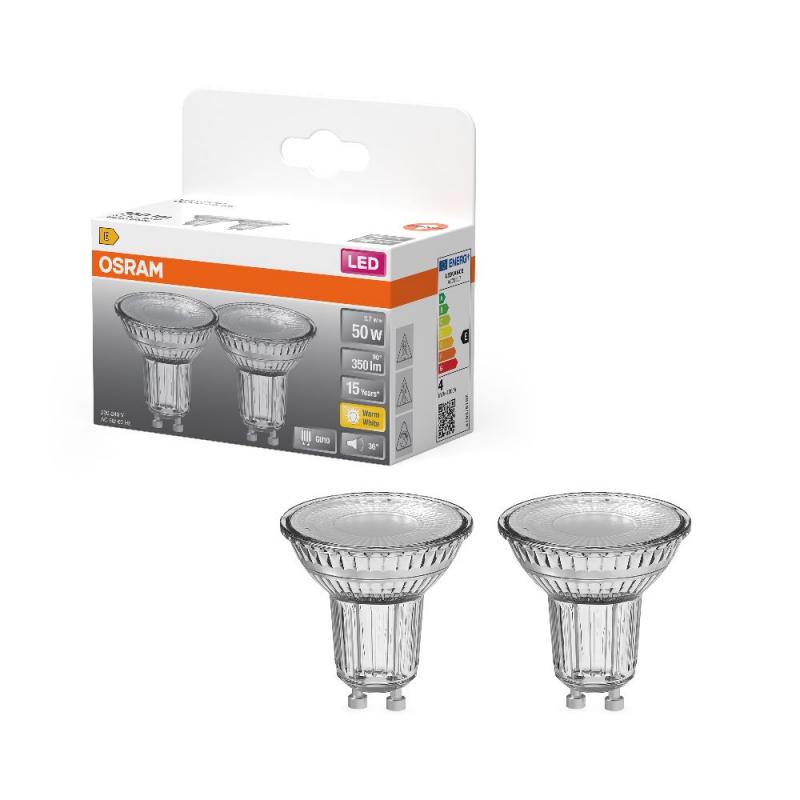 2er Pack OSRAM LED GU10 Strahler PAR16 36° Winkel 4,3W wie 50W warmweißes Licht