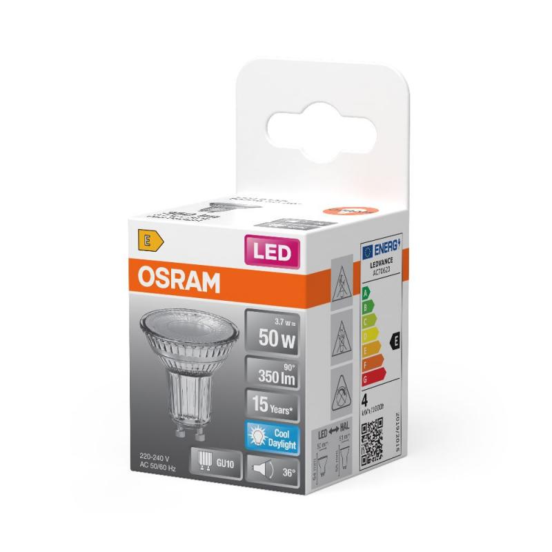 OSRAM GU10 LED Strahler STAR PAR16 36° Abstrahlwinkel 3,7W wie 50W 6500K Tageslichtweiß