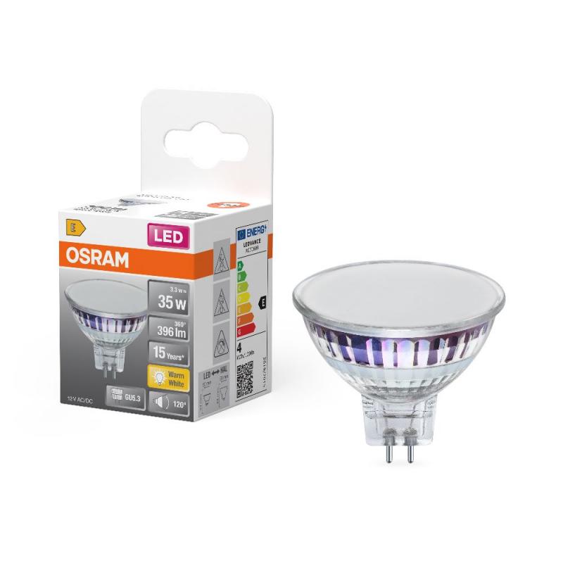 6er Pack Osram GU5.3 MR16 LED Strahler 120° 3,3W wie 35W 2700K warmweißes Licht - 12V Niedervolt