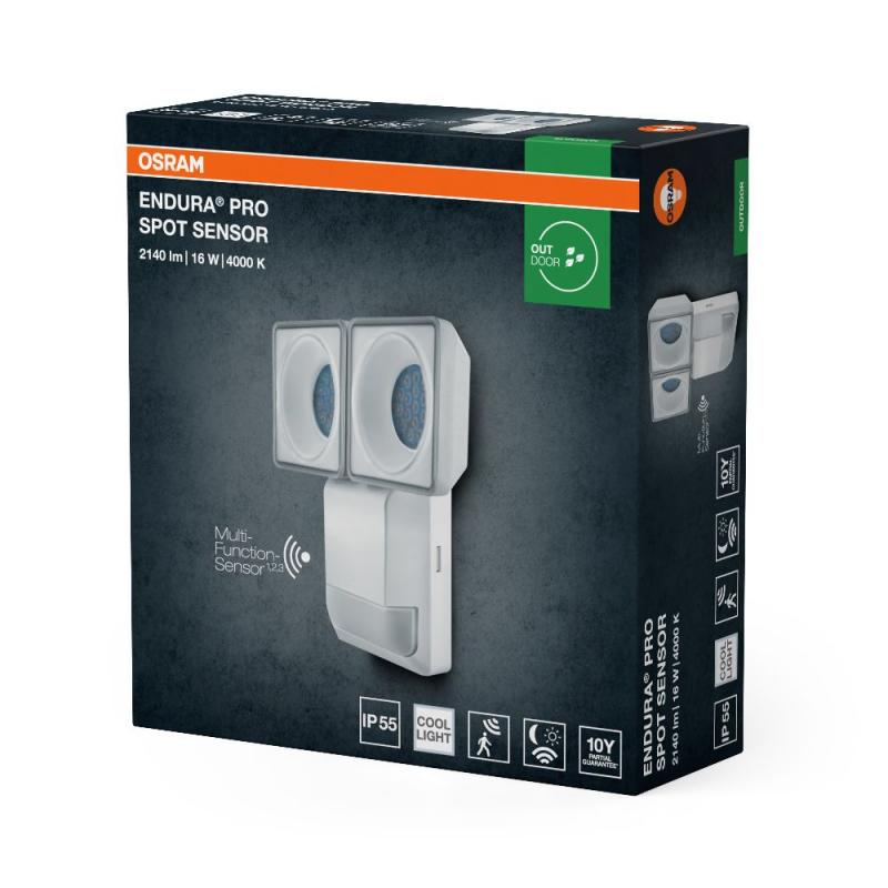 OSRAM LED-Außenstrahler Endura Spot Pro mit Bewegungsmelder 16W 4000K Fluter IP55 weiß