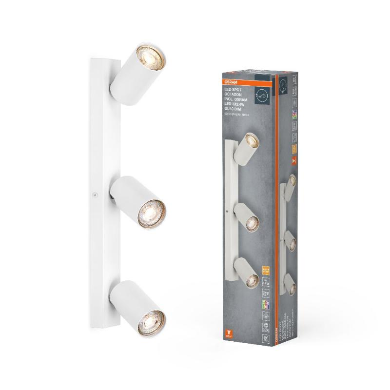 OSRAM LED Spot Octagon 3er Wand- und Decken Strahler dimmbar Weiß