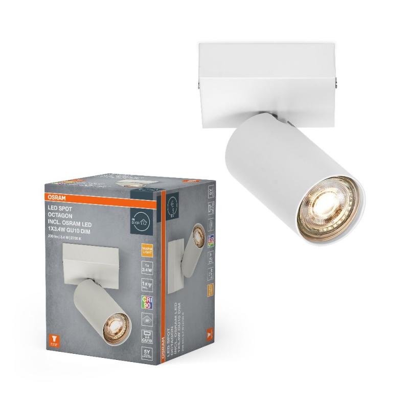 OSRAM LED Spot Octagon 1er Wand- und Decken Strahler dimmbar Weiß