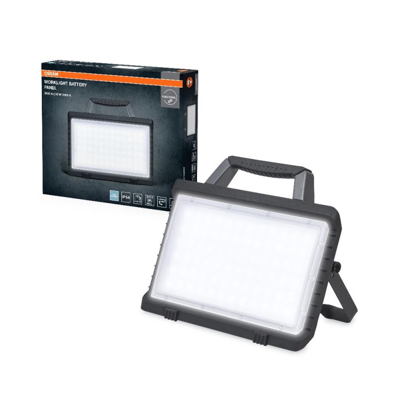 OSRAM   LED WORKLIGHT VALUE BATTERY PANEL 26W 865 - kaltweiße Lichtfarbe, batteriebetrieben, USB-Ladefunktion dank integrierter Power Bank, tragbar, IP54