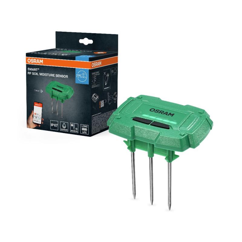 OSRAM SMART+ RF SOIL MOISTURE SENSOR Green - Misst die Bodenfeuchtigkeit sowie die Bodentemperatur und sendet die Daten automatisch an das SMART+ Bewässerungssteuergerät