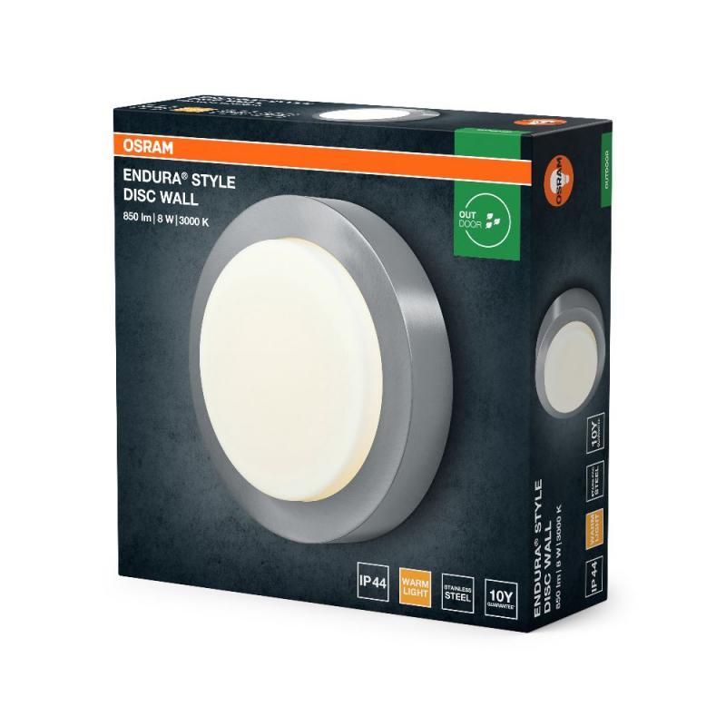 Osram ENDURA STYLE DISC Außenwandleuchte Silber