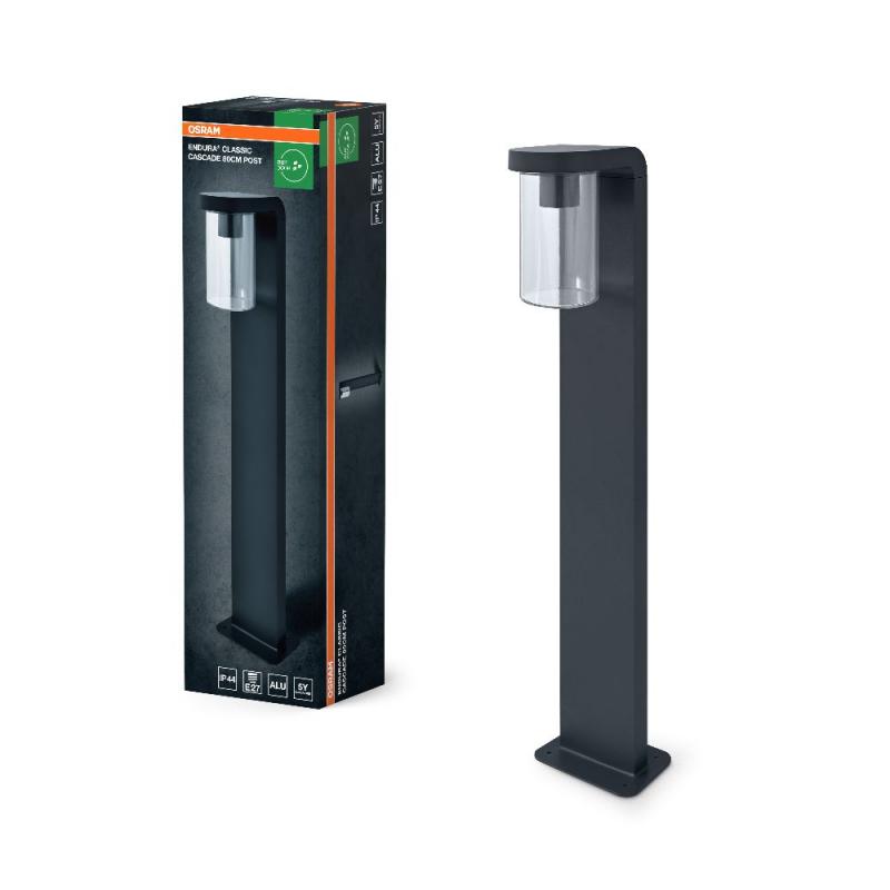 80cm Osram Wegeleuchte modern stilvoll hoch Aluminium Anthrazit klarer Glaszylinder von LEDVANCE