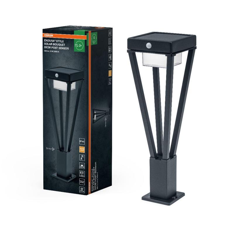 Osram ENDURA Solar Bouquet 50cm Sockelleuchte schwarz Sensor & Bewegungsmelder 50cm