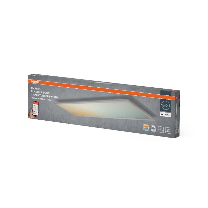Osram SMART+ Matter Planon Plus Aufbau Panel Tunable White Aluminium 120x30cm
