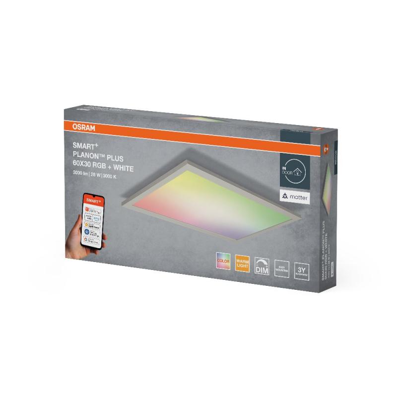 Osram SMART+ Matter Planon Plus Aufbau Panel RGB Multicolor und Warmweiß 600x300mm