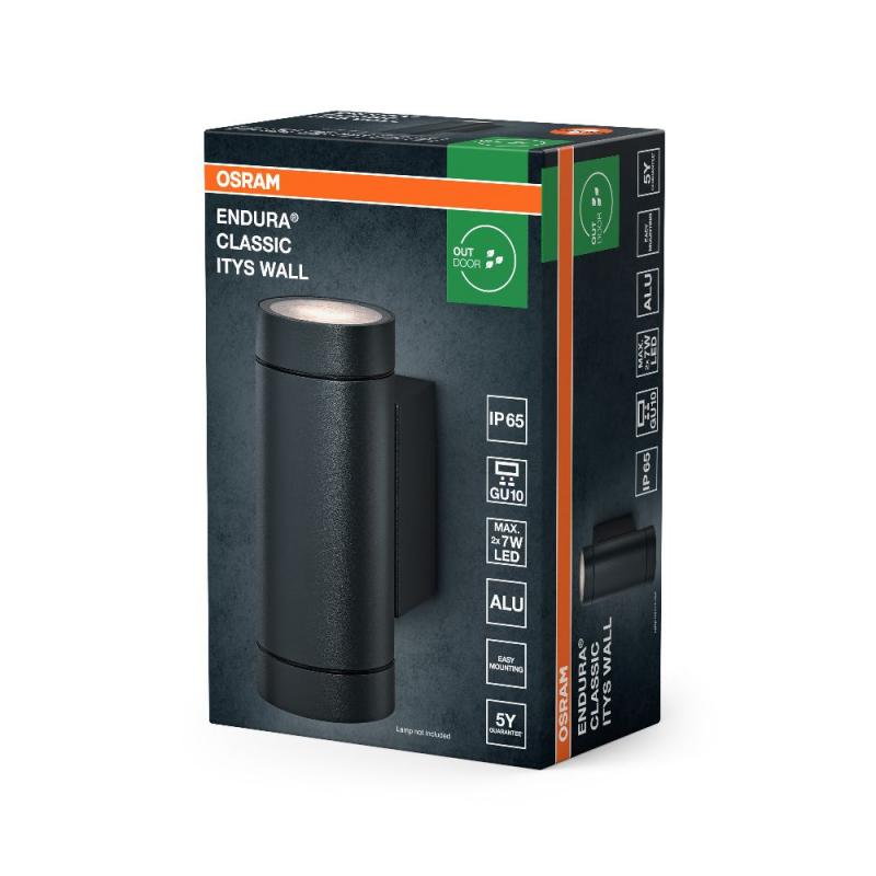 OSRAM Up&down Außenwandleuchte Endura Classic Itys in Dunkelgrau - einfache Installation, indirekte Beleuchtung, IP65
