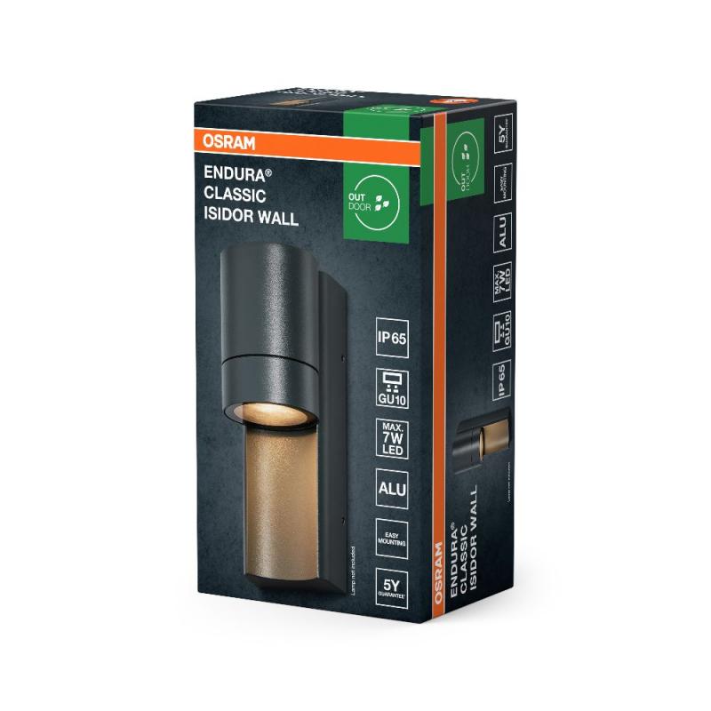 OSRAM Außenwandleuchte Endura Classic Isidor in Dunkelgrau - Aluminium, schnelle & einfache Installation, mattierter Diffusor, IP65
