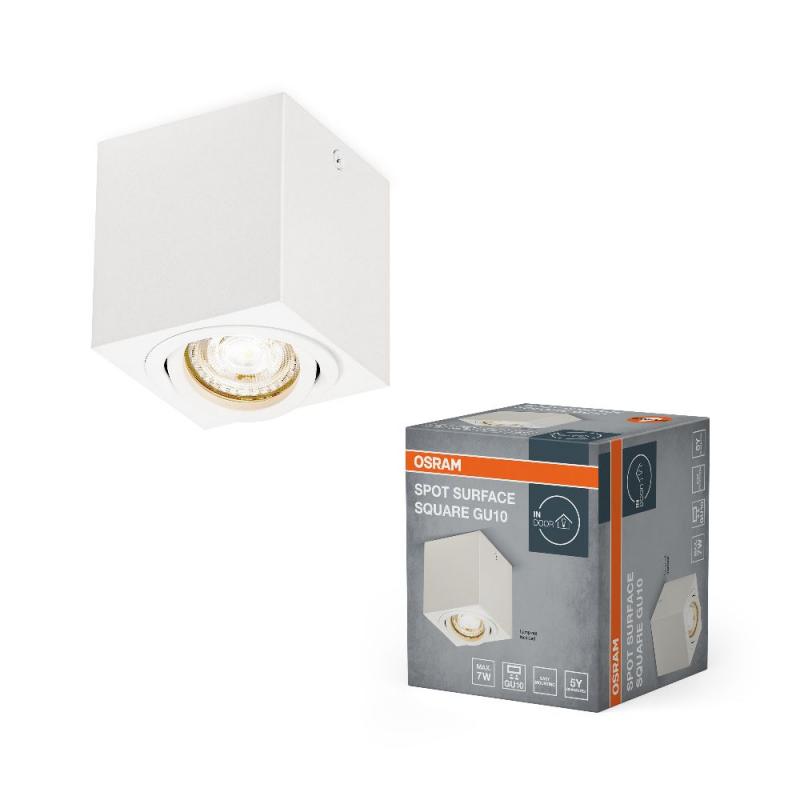 OSRAM Spot Surface Square GU10 Schwenkbarer Deckenstrahler in Weiß aus Metall