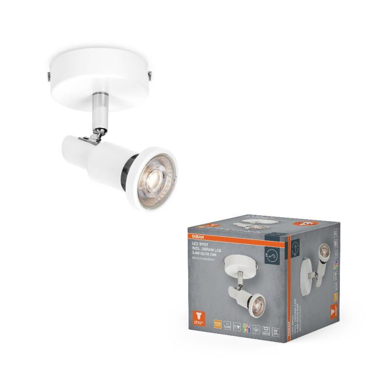 OSRAM LED SPOT GU10 1er Wand- und Decken Strahler dimmbar Weiß 2700K warmweiße Lichtfarbe mit hoher Farbwiedergabe
