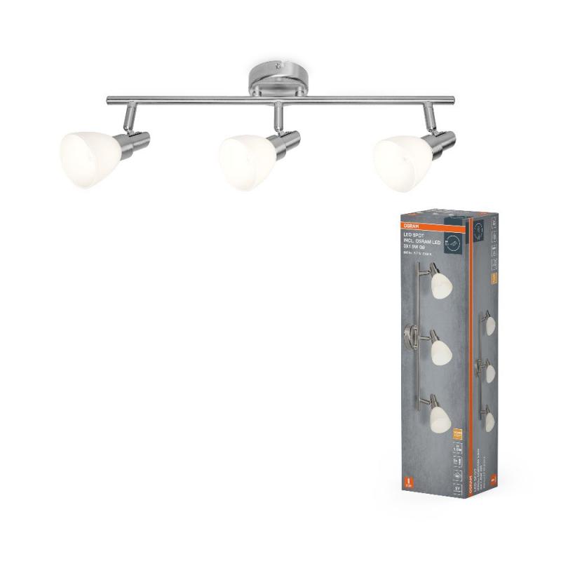 OSRAM 3-flammiger LED Decken Strahler mit satiniertem Glas inkl. sparsamer LED-Leuchtmittel