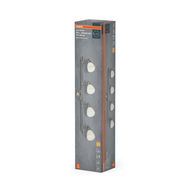 OSRAM 4-flammiger LED Decken Strahler mit satiniertem Glas