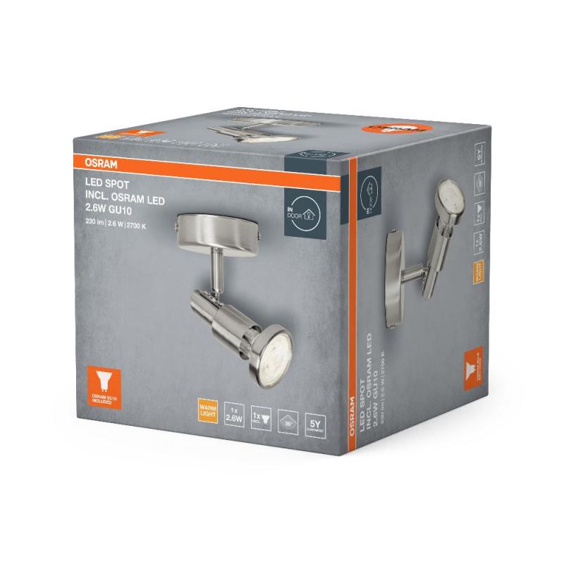 OSRAM 1-flammiger Wand- und Decken Strahler Aluminium