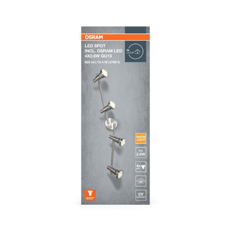 OSRAM Spotlight 4-flammiger LED Decken Strahler schwenkbar aus Aluminium
