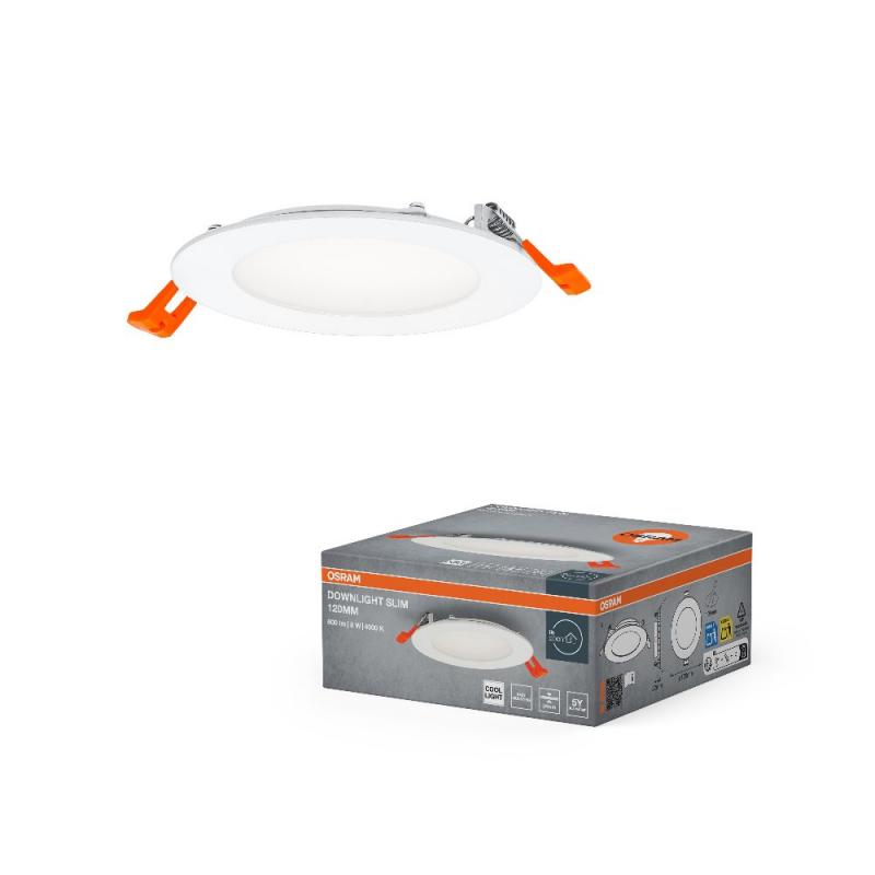 LED Downlight ultra slim ø12cm OSRAM weiß 4000K - neutralweiß, flaches Design, IP20, einfache Montage für Wohnräume und Küchen
