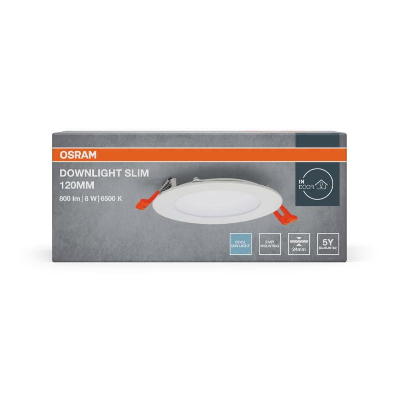 OSRAM  LED Downlight ultra slim ø12cm weiß kaltweißes Arbeitslicht - flaches Design, IP20, einfache Montage für Arbeitsräume und Küchen