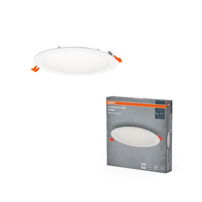 OSRAM LED Downlight ultra slim ø22,5cm weiß 4000K neutralweißes Licht - flaches Design, IP20, einfache Montage für Wohnräume und Küchen