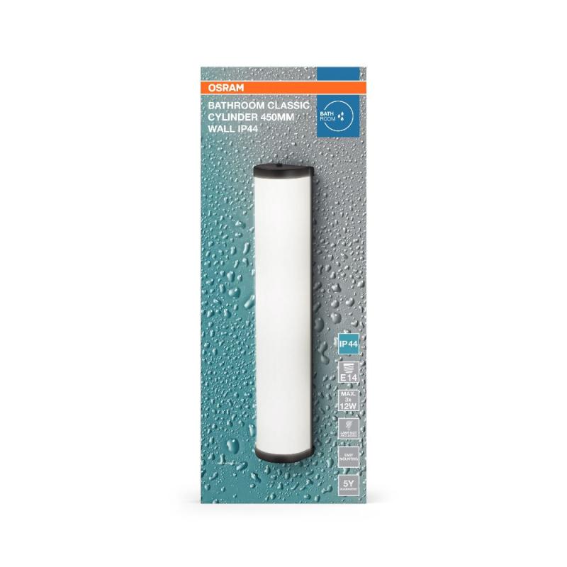 Klassische OSRAM Spiegelleuchte fürs Badezimmer Classic Cylinder 45,5cm IP44