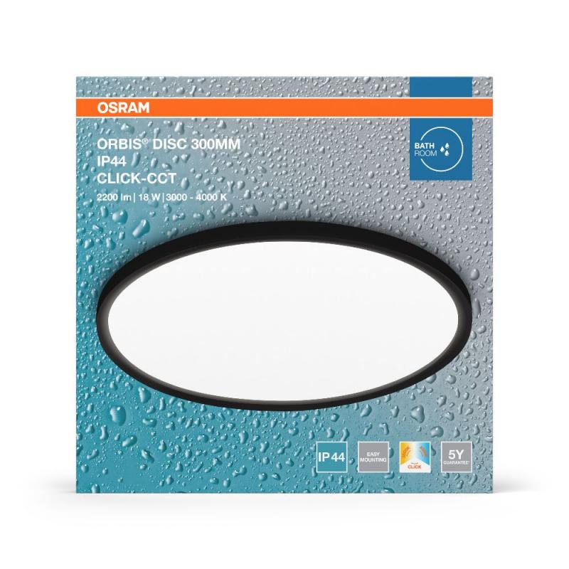 Osram LED-Deckenleuchte fürs Badezimmer 30cm 18W tunable White IP44 dimmbar mit Click-CCT
