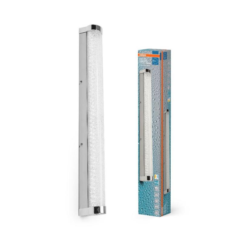 OSRAM Obris Tube Frost Glass Wandlampe & Spiegelleuchte fürs Badezimmer Click CCT Dimmbar 60CM IP44 Chrom & blaseneffekt - mit umschaltbarer Farbtemperatur