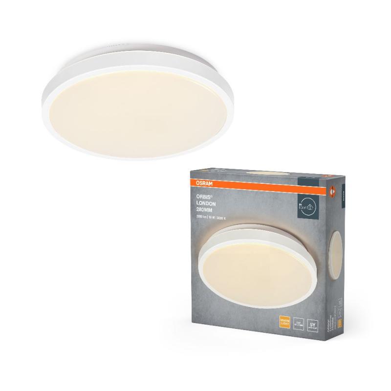 Osram Deckenleuchte Orbis London Weiß 28cm - warmweiße Lichtfarbe, sehr homogene Lichtverteilung, lange Lebensdauer