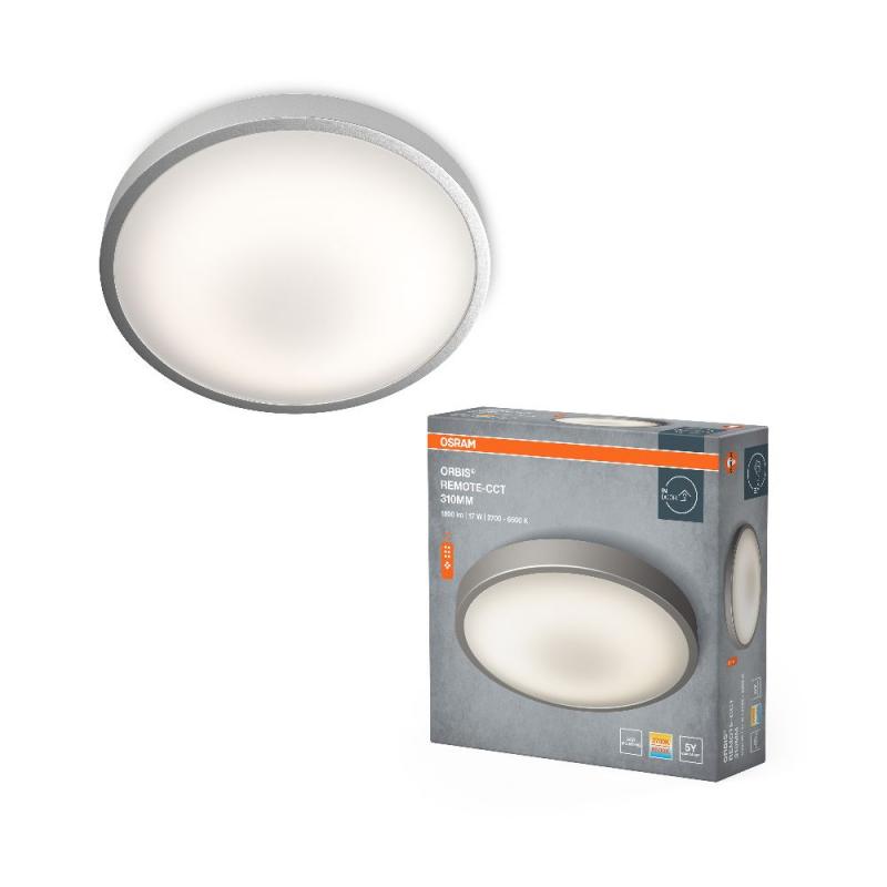 OSRAM Dimmbare flache LED Deckenleuchte Orbis Ø31cm mit Fernbedienung und wechslbarer Farbtemperatur