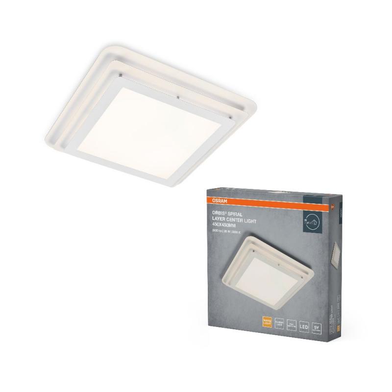 Osram LED-Deckenleuchte Orbis Spiral Layer Square weiß Warmweißes Licht - direktes & indirektes Licht, sehr homogene Lichtverteilung