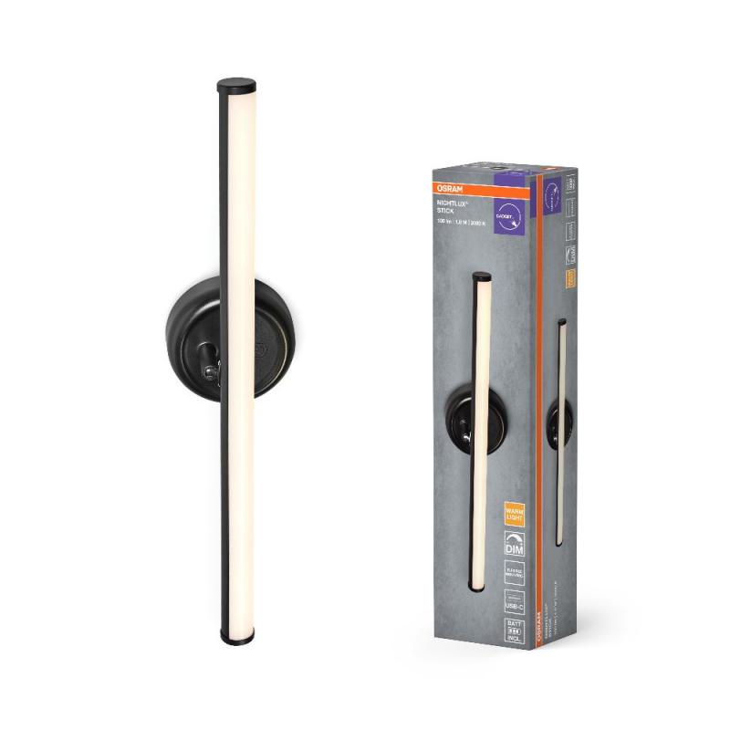 Osram Nightlux Stick LED-Leuchte dimmbar mit USB-Akku und Magnetplatte, als Nachtlicht oder Orientierungsleuchte  - dimmbar per Touch