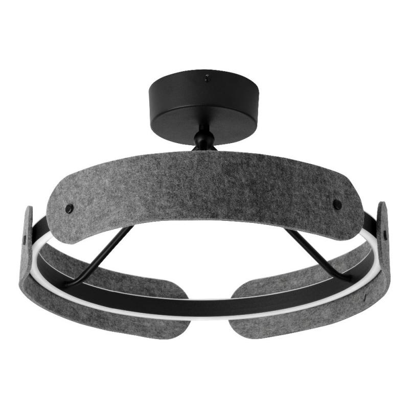 Osram Deckenleuchte Decor Curve Felt in Dunkelgrau mit warmweißem Licht Ø 43 cm - Auffällige Leuchte aus Filz