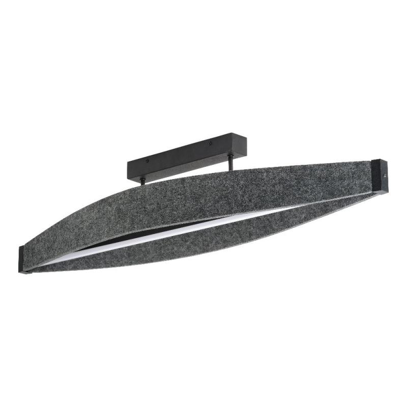 Osram Deckenleuchte Decor Flat Felt in Dunkelgrau mit warmweißem Licht - Auffällige Leuchte aus Filz