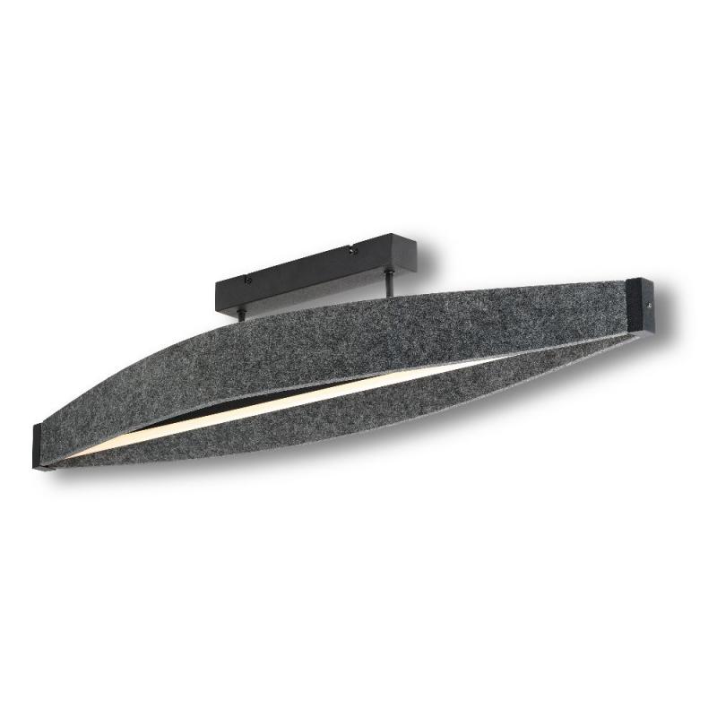 Osram Deckenleuchte Decor Flat Felt in Dunkelgrau mit warmweißem Licht - Auffällige Leuchte aus Filz