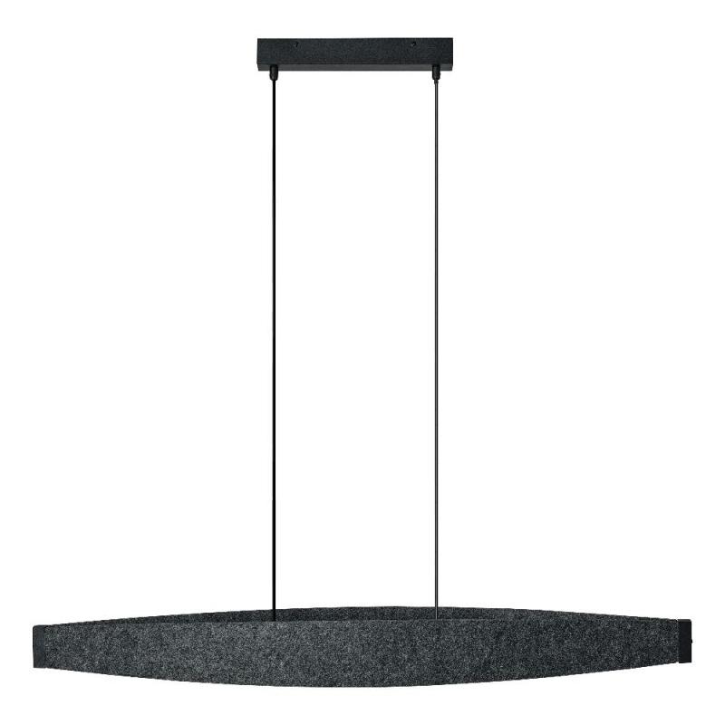 Osram Pendelleuchte Decor Flat Felt in Dunkelgrau mit warmweißem Licht - Auffällige Leuchte aus Filz