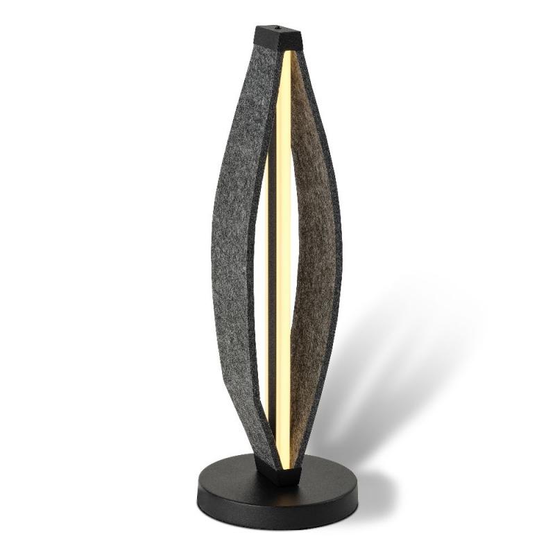Osram Tischleuchte Decor Flat Felt in Dunkelgrau mit warmweißem Licht - Auffällige Leuchte aus Filz