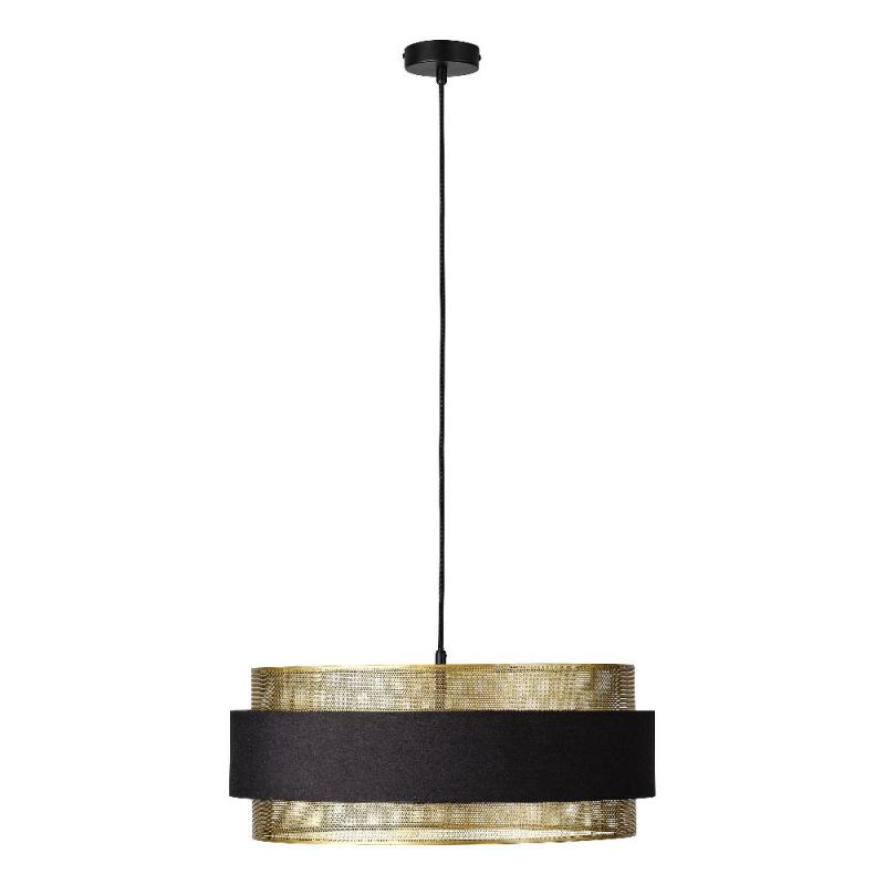 Osram Decor Hornet Pendelleuchte in Schwarz / Gold mit 3 E27 Fassungen Ø 50 cm - gelungene Symbiose aus Stahl und Polyester-Baumwolle